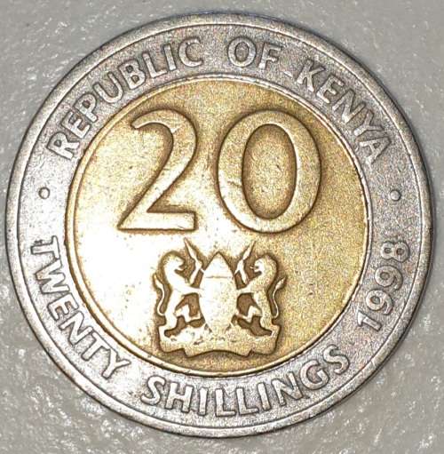 1998 - 20 SHILLINGS - KENYA - (Bi-Metallic)